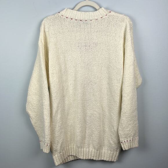 Vintage Carriage Court longline mock neck heart detail knit sweater - Picture 6 of 7
